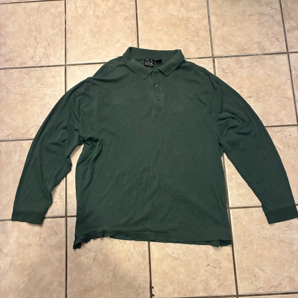 Jos A Bank Other - Jos A Bank Traveler's Collection Long Sleeve Polo Shirt Green Cotton Men's XXL